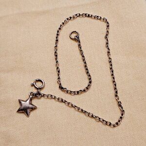Sterling Silver Ankle Bracelet with Star Charm